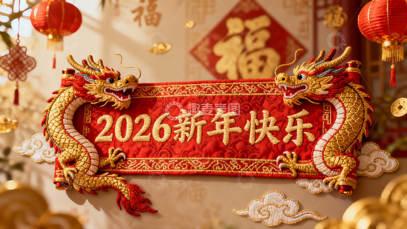 高清大图下载【趣麦麦图】龙年新春装饰挂件