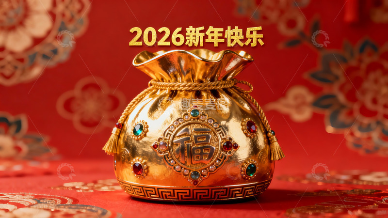 高清大图下载【趣麦麦图】金色福袋迎新年