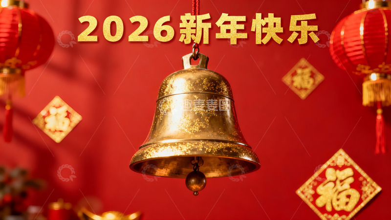 高清大图下载【趣麦麦图】新年钟声迎新春