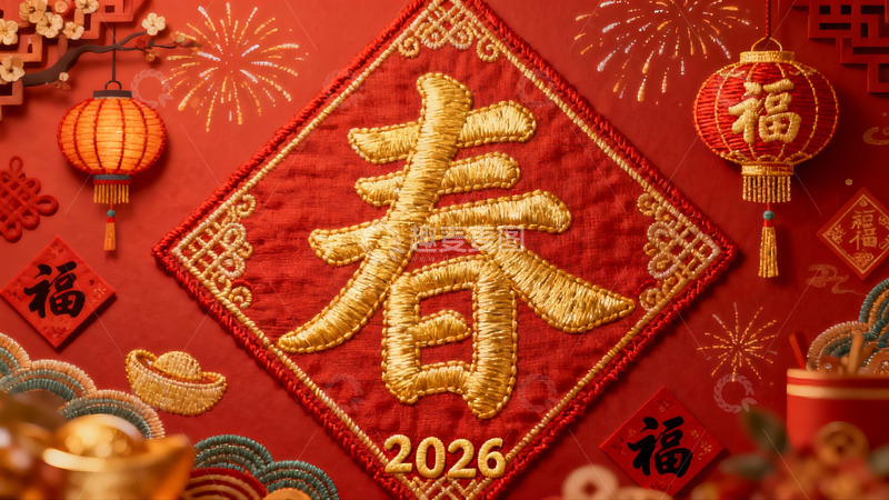 高清大图下载【趣麦麦图】春节红色装饰图案