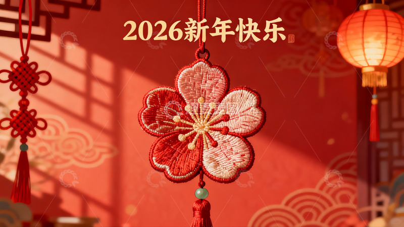 高清大图下载【趣麦麦图】新年红色挂饰装饰场景