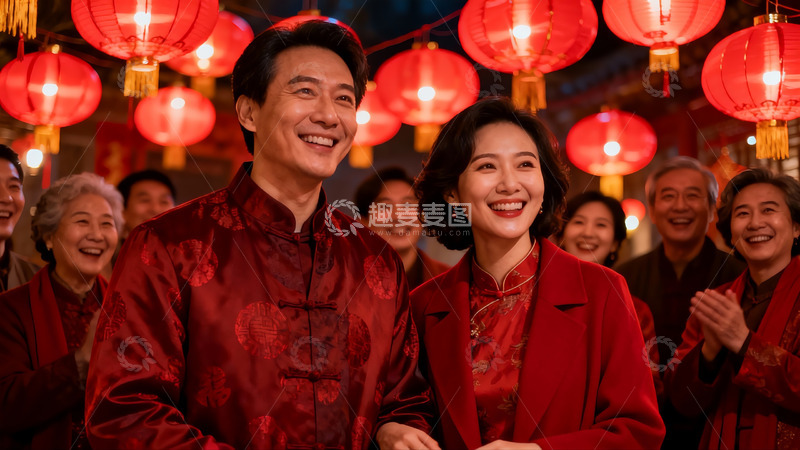 高清大图下载【趣麦麦图】新春佳节家人欢聚一堂