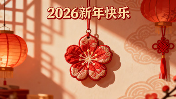 新年装饰挂件与红灯笼