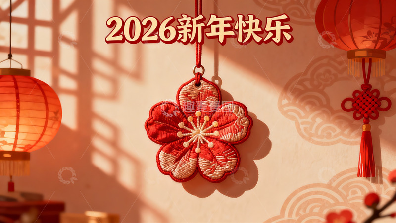 高清大图下载【趣麦麦图】新年装饰挂件与红灯笼