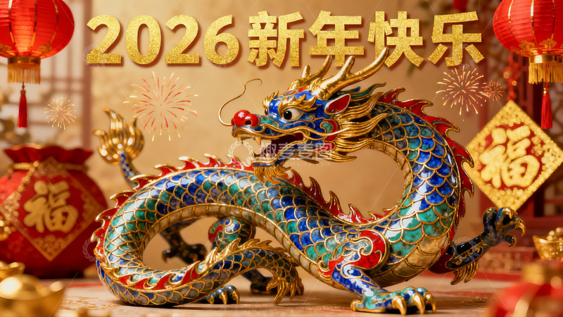 高清大图下载【趣麦麦图】龙年新春装饰摆件