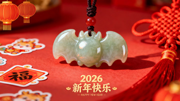 玉蝙蝠挂件新年装饰