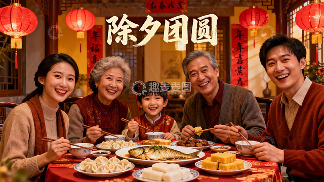 除夕团圆饭家人欢聚一堂