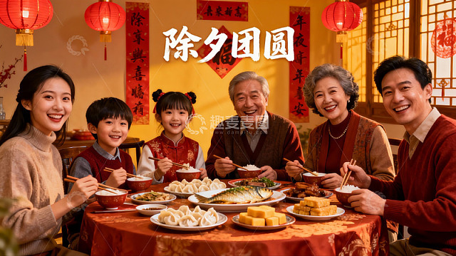 除夕团圆饭家人欢聚一堂