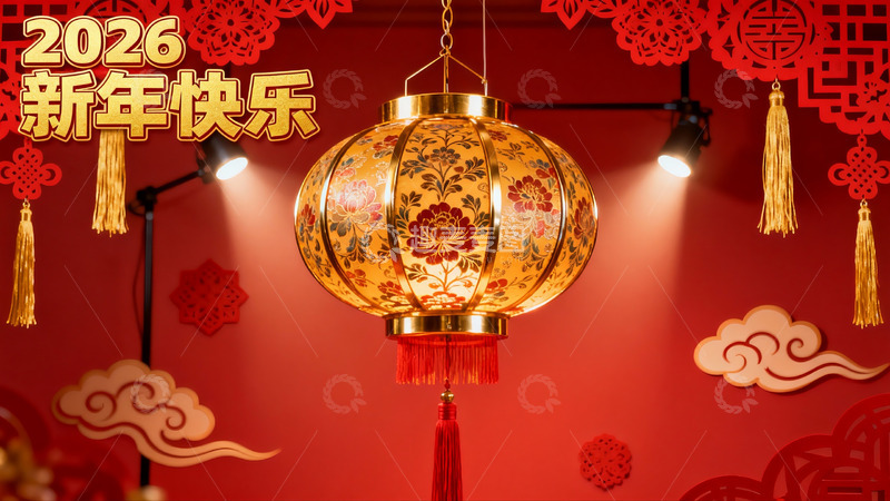 高清大图下载【趣麦麦图】红色新年灯笼装饰场景