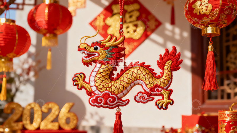 高清大图下载【趣麦麦图】龙形挂饰迎新年