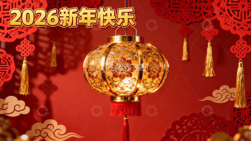 高清大图下载【趣麦麦图】新年灯笼装饰喜庆红