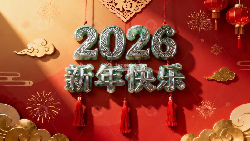 高清大图下载【趣麦麦图】2026新年快乐装饰图案