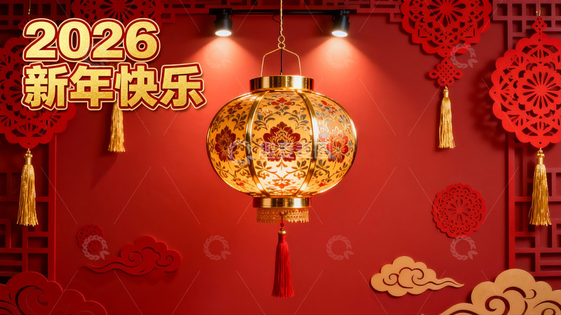 高清大图下载【趣麦麦图】红色新年灯笼装饰场景