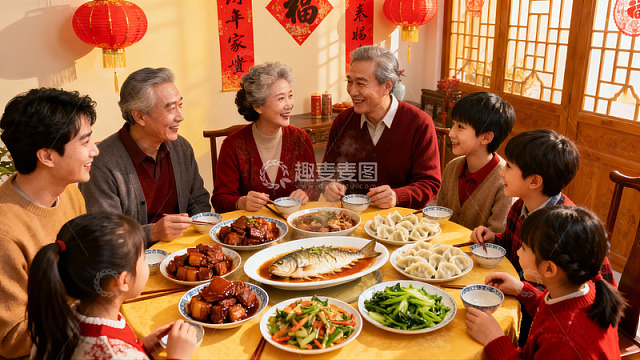 春节团圆饭家人欢聚一堂