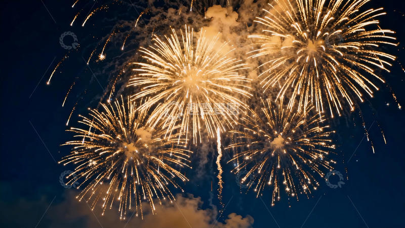 高清大图下载【趣麦麦图】夜空烟花绽放绚丽景象