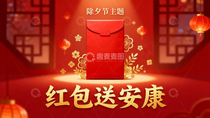 高清大图下载【趣麦麦图】除夕红包送安康