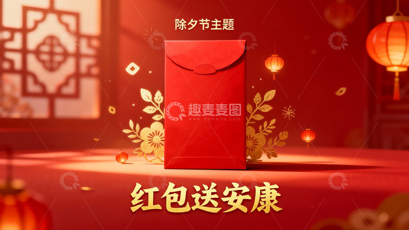 高清大图下载【趣麦麦图】除夕红包寓意平安