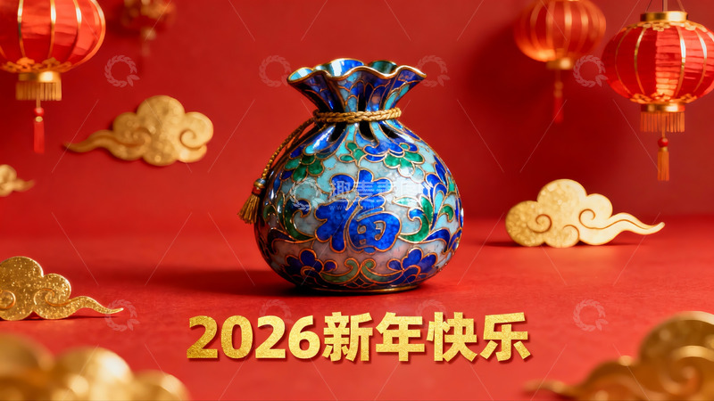 高清大图下载【趣麦麦图】新年装饰品与灯笼庆祝氛围