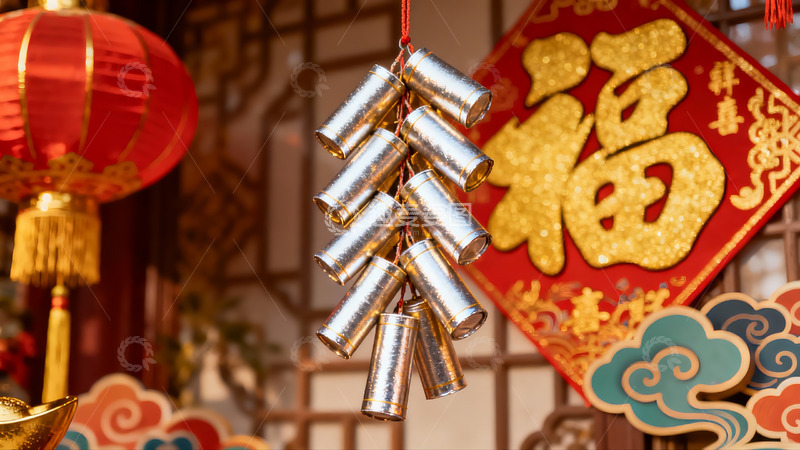 高清大图下载【趣麦麦图】春节装饰挂件与福字