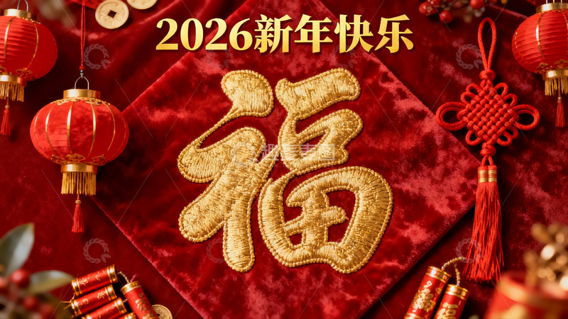 高清大图下载【趣麦麦图】新年红色装饰福字挂件