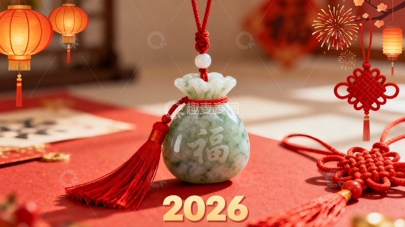 高清大图下载【趣麦麦图】春节装饰玉袋挂件