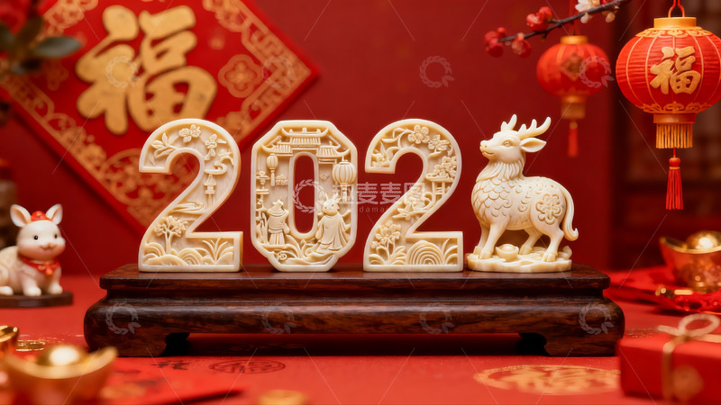 高清大图下载【趣麦麦图】春节装饰摆件展示