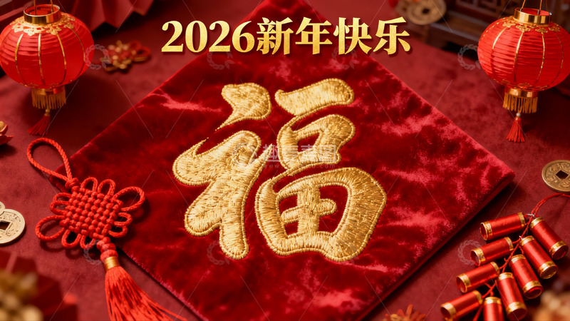 高清大图下载【趣麦麦图】新年红色福字装饰摆件