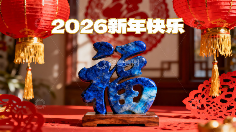 高清大图下载【趣麦麦图】新年福字摆件红灯笼装饰