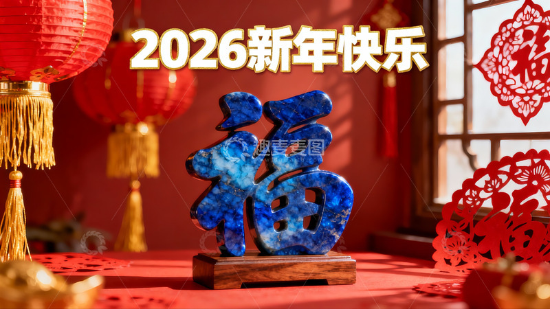 高清大图下载【趣麦麦图】新年福字摆件红色灯笼装饰