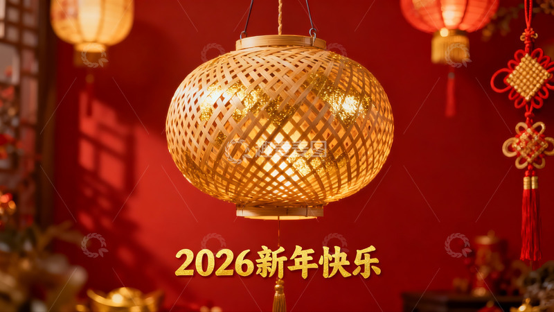 高清大图下载【趣麦麦图】新年灯笼挂饰喜庆氛围
