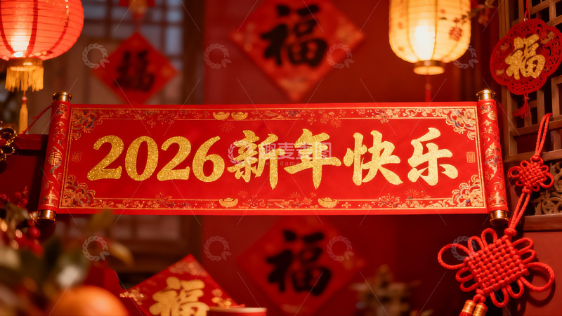 高清大图下载【趣麦麦图】春节装饰红灯笼福字