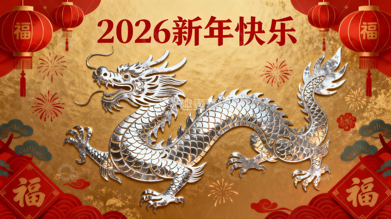高清大图下载【趣麦麦图】2026龙年春节海报设计