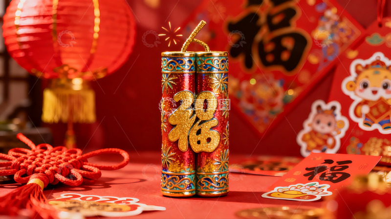 高清大图下载【趣麦麦图】春节装饰品特写展示