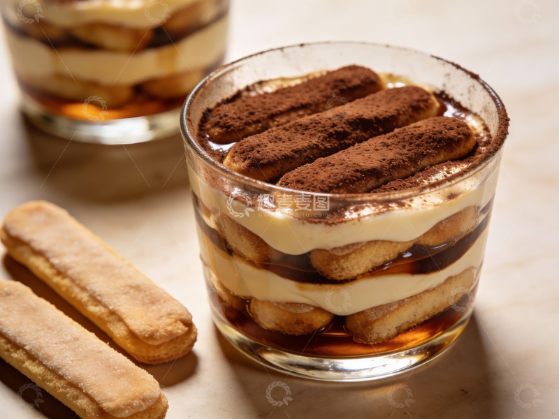 高清大图下载【趣麦麦图】双层提拉米苏甜点特写