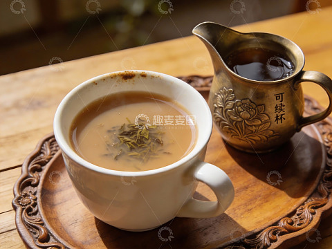 茶杯与铜壶静物拍摄