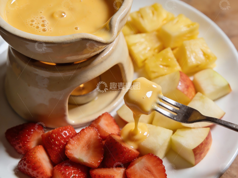 高清大图下载【趣麦麦图】水果蘸酱美食特写