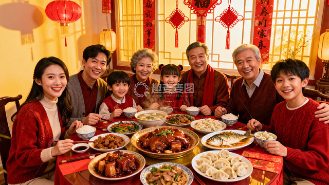 春节团圆饭家人欢聚一堂