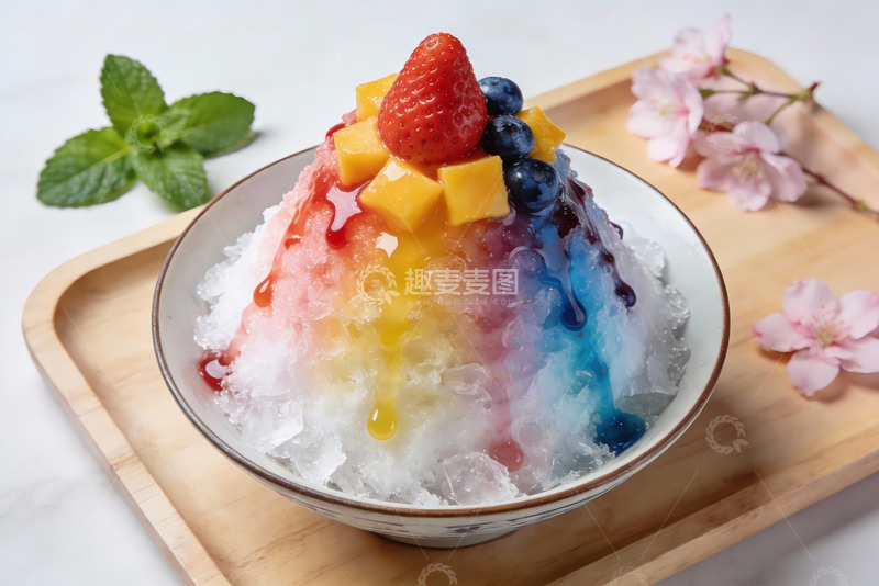 高清大图下载【趣麦麦图】色彩缤纷水果刨冰