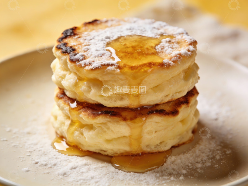 高清大图下载【趣麦麦图】金黄松软煎饼淋糖浆