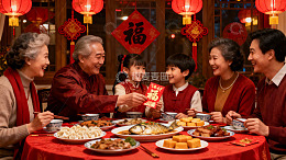春节家庭聚餐欢庆团圆