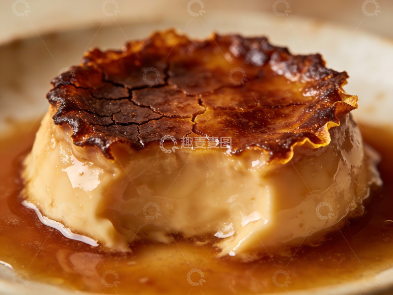 高清大图下载【趣麦麦图】焦糖布丁特写甜品诱人