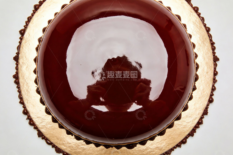 高清大图下载【趣麦麦图】巧克力镜面蛋糕特写