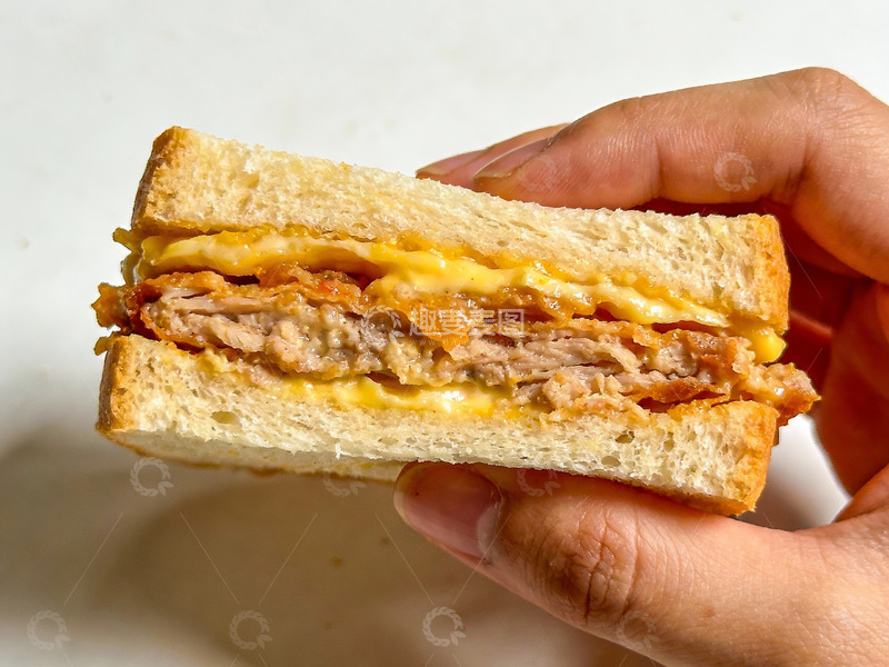 高清大图下载【趣麦麦图】手握三明治特写
