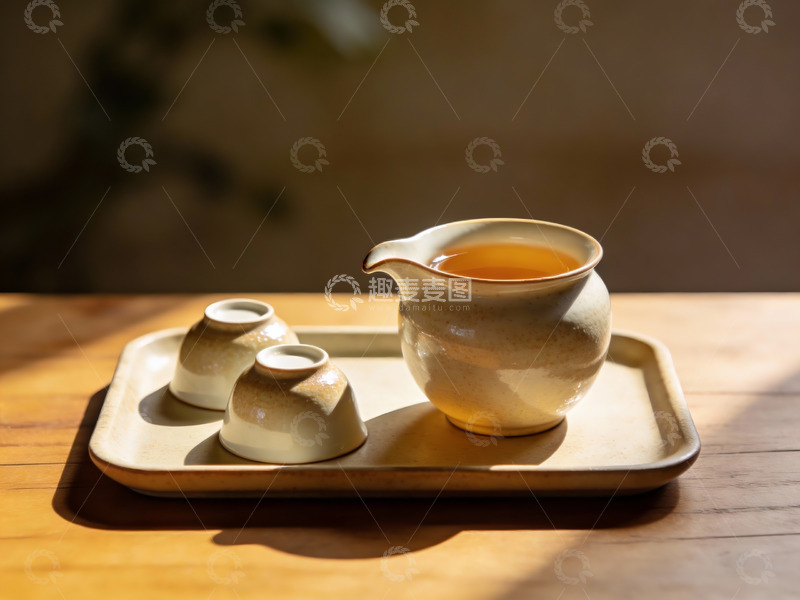 高清大图下载【趣麦麦图】暖阳下的茶具静物