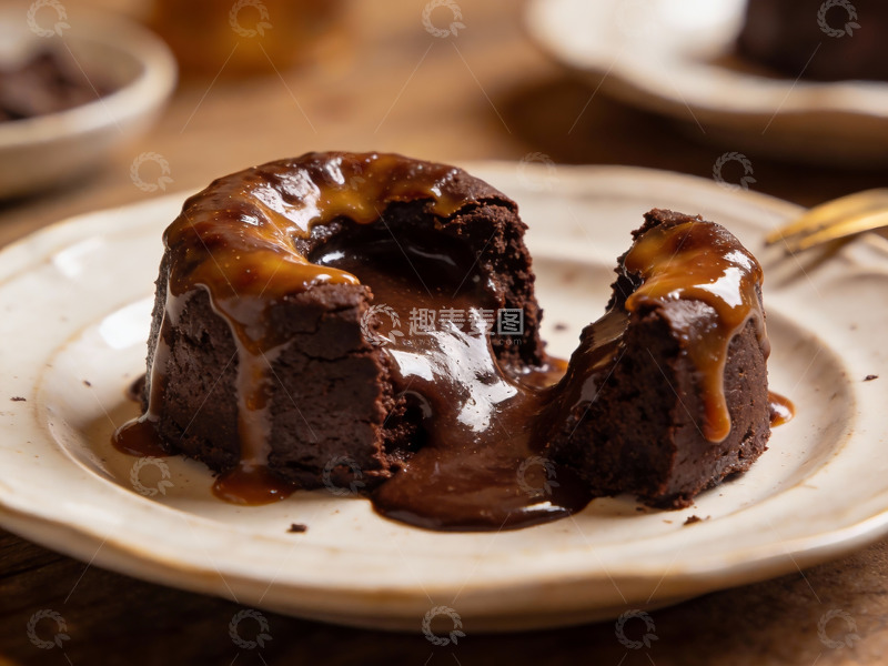 高清大图下载【趣麦麦图】巧克力熔岩蛋糕淋酱诱人