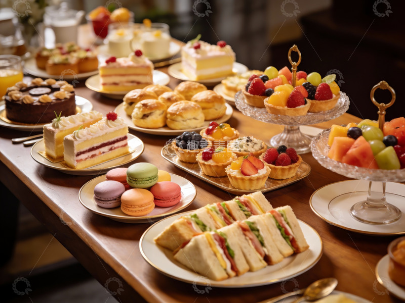 高清大图下载【趣麦麦图】精致下午茶甜点拼盘