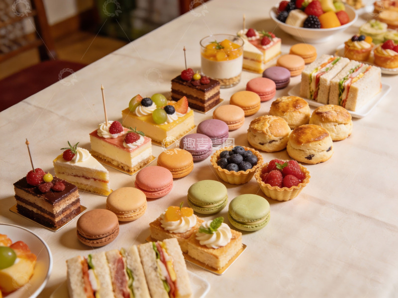 高清大图下载【趣麦麦图】琳琅满目甜点拼盘令人垂涎