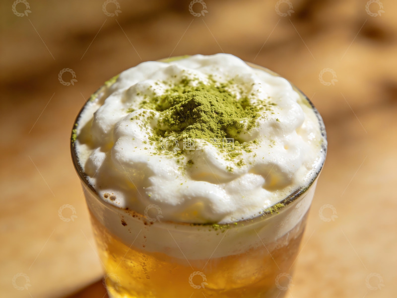 高清大图下载【趣麦麦图】抹茶奶油饮品特写