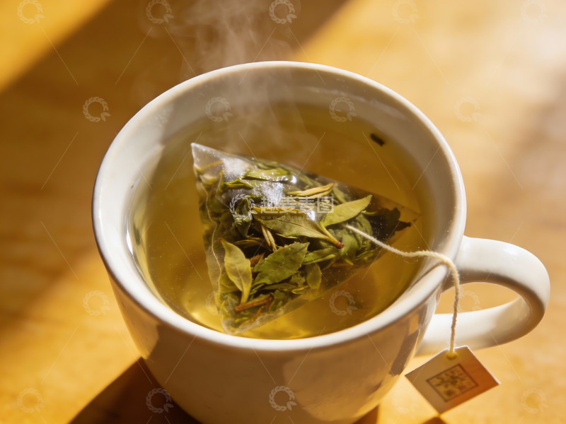 高清大图下载【趣麦麦图】热茶杯中飘香茶叶