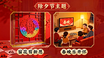 除夕家庭团聚欢庆春节